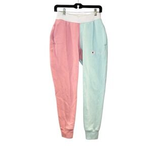 Champion Reverse Weave Women's  Pink Turquoise Sweatpants Joggers Colorblock S
